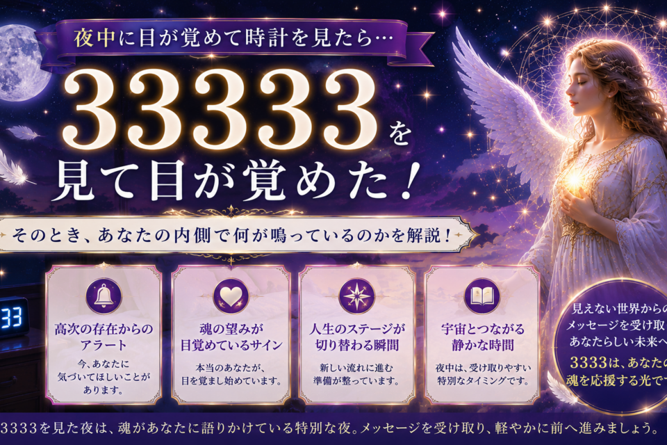 夜中に3333を見て目が覚めた！