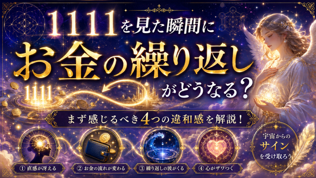 1111を見た瞬間にあなたの「お金の繰り返し」がどうなる？まず感じるべき4つの違和感を解説！