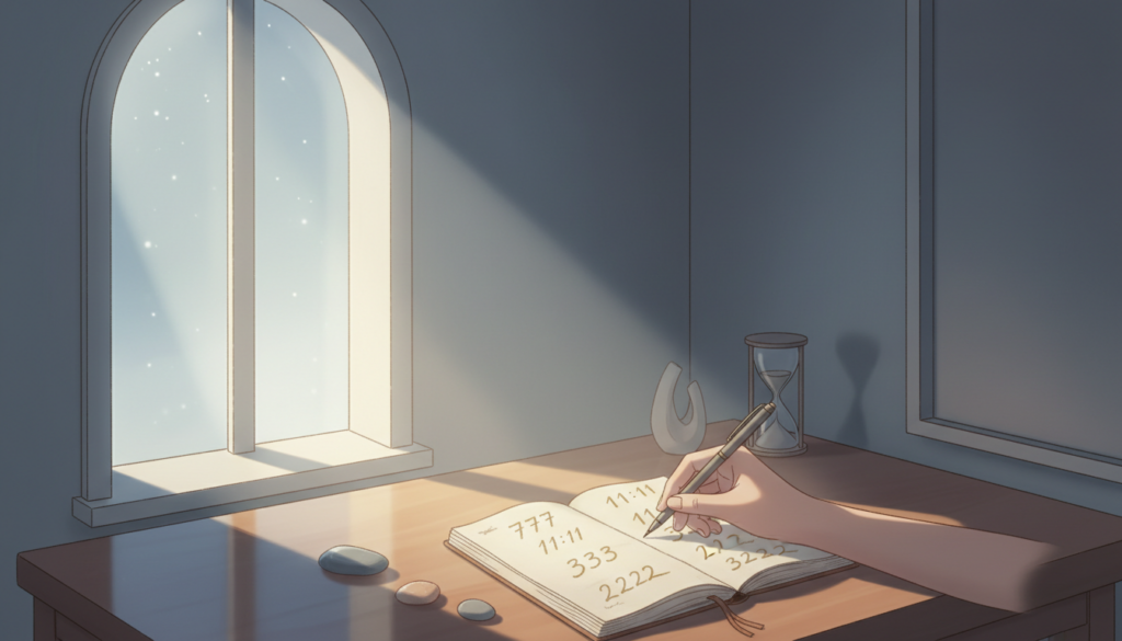 同じエンジェルナンバーを一日に何度も見る理由：不安をやわらげて、日常で活かすための整理